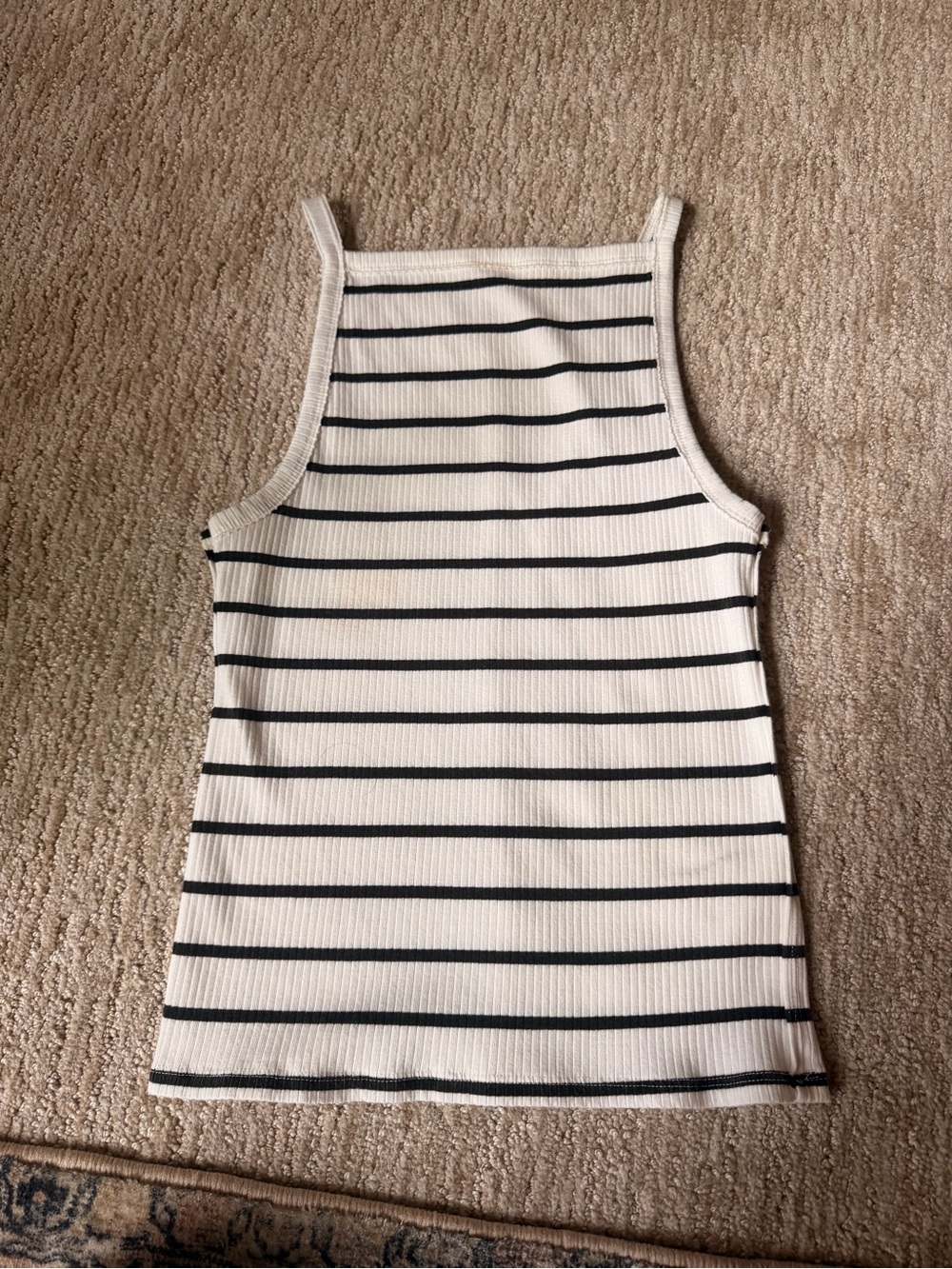 We The Free Ribbed Stripe Tank Top - White and Black